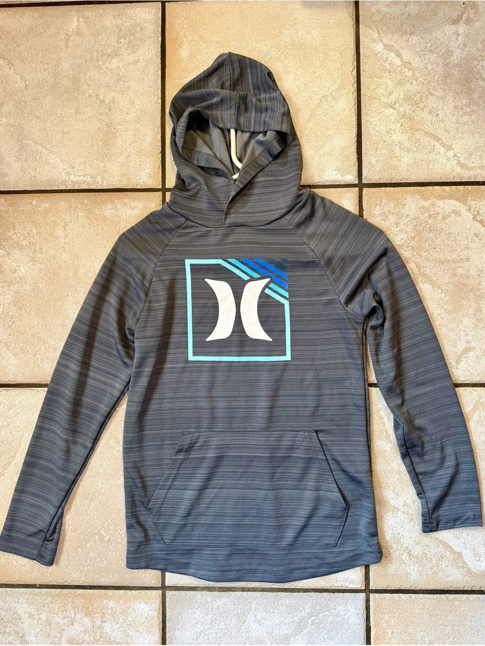 Hurley Kids' Navy Graphic Tee & Charcoal Hooded Long-Sleeve Set